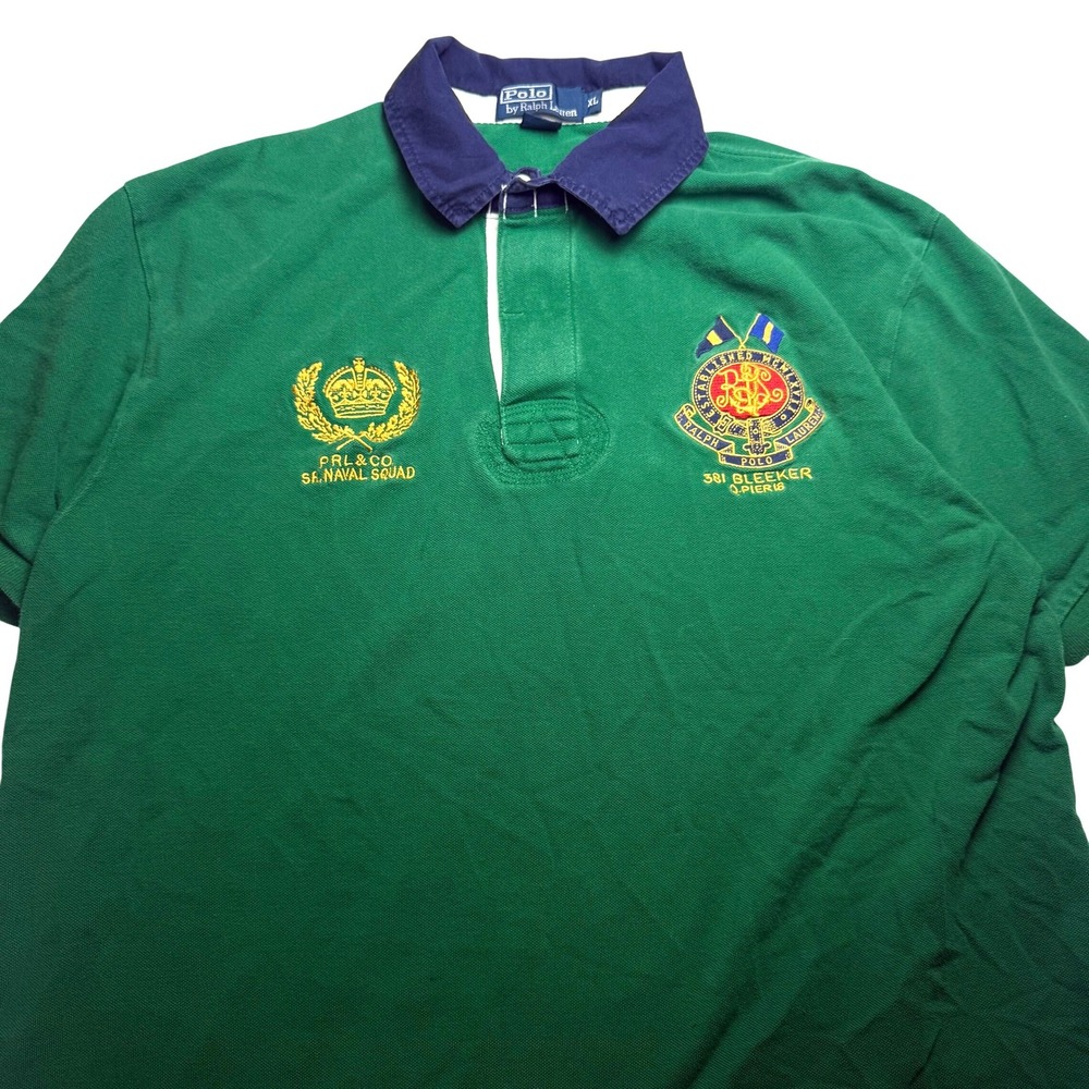 Polo Ralph Lauren Mens 381 Bleeker Short Sleeve Naval Crest Polo Shirt Green XL